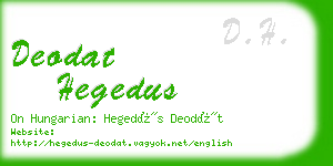 deodat hegedus business card